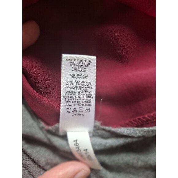 Express Henley Shirt Womens Medium Burgundy Gray - Picture 5 of 7